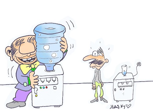 Cartoon: water wars (medium) by yasar kemal turan tagged water,wars