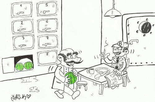 Cartoon: watermelon (medium) by yasar kemal turan tagged morgue