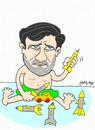 Cartoon: Ahmedi Nejat (small) by yasar kemal turan tagged ahmedi,nejat,iran,nuclear,weapons,game