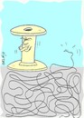 Cartoon: big love (small) by yasar kemal turan tagged huff,yarn,reel