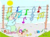 Cartoon: cleaning (small) by yasar kemal turan tagged cleaning music note left key washing wash