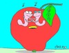 Cartoon: dance (small) by yasar kemal turan tagged dance,founded,apple,worm