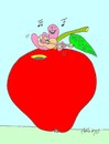 Cartoon: guitarist (small) by yasar kemal turan tagged guitarist,founded,apple,guitar,music