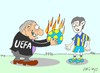 Cartoon: injustice (small) by yasar kemal turan tagged uefa,fenerbahce,injustice,ball,hell,fire