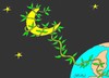 Cartoon: ivy (small) by yasar kemal turan tagged ivy,world,moon,space,love