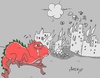 Cartoon: pain (small) by yasar kemal turan tagged pain war crime against humanity chameleon blood