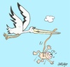 Cartoon: stork novice (small) by yasar kemal turan tagged stork novice baby love