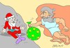 Cartoon: task (small) by yasar kemal turan tagged father christmas gift adam deity task love