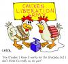 Cartoon: Fundamentalist Chickens (small) by carrtoons tagged fundamentalism,chickens,suicide,bomber,john,carr,carrtoon