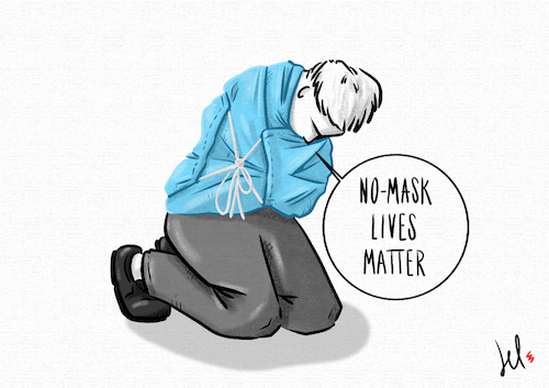 Cartoon: No Mask Lives Matter (medium) by Emanuele Del Rosso tagged coronavirus,nomask,riots,protests,covid,coronavirus,nomask,riots,protests,covid