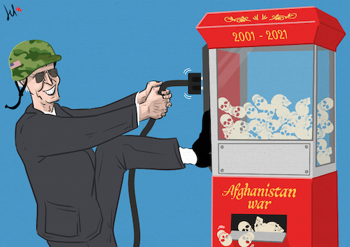 Cartoon: Pulling the plug (medium) by Emanuele Del Rosso tagged usa,biden,war,afghanistan,usa,biden,war,afghanistan