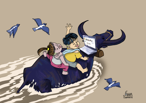 Cartoon: Zuckerbook (medium) by aungminmin tagged zuckerbook