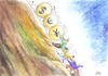 Cartoon: DESCENT (small) by aungminmin tagged cartoon money people humour financial crisis