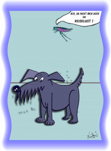 Cartoon: Reiselust (medium) by Lutz-i tagged floh,reiselust