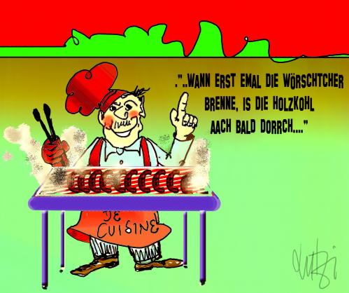 Cartoon: Würstchengrillen im Herbst (medium) by Lutz-i tagged grill,hesse,herbst