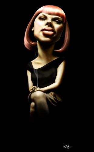 Cartoon: Scarlett Johansson (medium) by JKang tagged caricature,portrait,scarlett,johansson