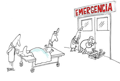 Cartoon: Emergency (medium) by BONIL tagged emergency,disease,doctors,hospital