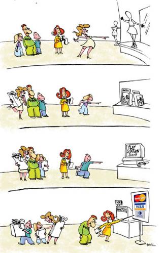 Cartoon: no title (medium) by BONIL tagged consumerism,family,bonil