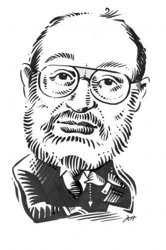 Cartoon: Umberto Eco (medium) by Jollustration tagged kolumne,italien,pendel,roman,autor,literatur