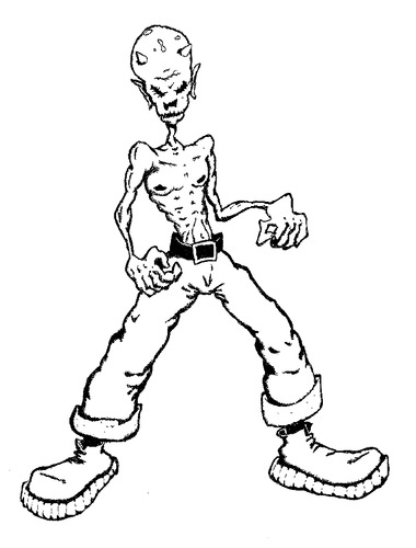 Cartoon: MUTATION PSYCHO (medium) by RAMONETX tagged monster,psycho,rock,zombies