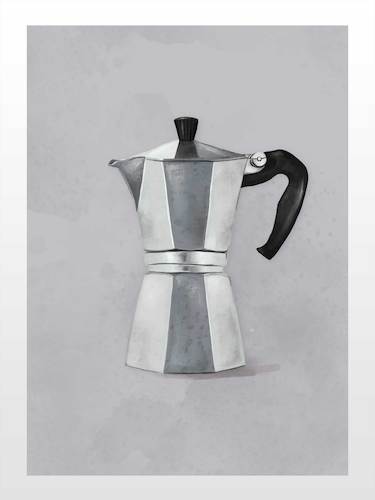 Cartoon: Coffee maker (medium) by alesza tagged coffee,maker,cafe,italian,italy,morning,breakfast,drinking,drink,beverage,metal,silver,kitchen