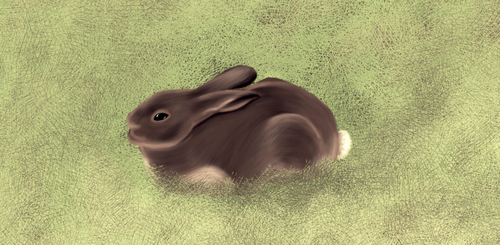 Cartoon: Silent Visitor (medium) by alesza tagged rabbit,campground,silent,visitor,animal