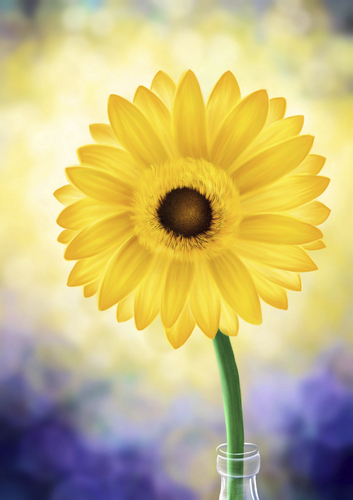 Cartoon: Sunflower (medium) by alesza tagged painting,art,digital,sunflower,sonnenblume