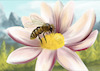 Cartoon: Weltbienentag (small) by alesza tagged insect,bee,honeybee,honey,nature,flower,petal,daisy