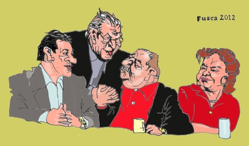 Cartoon: Lula da Silva Gang (medium) by Fusca tagged crime,corruption,lula,bolivarian,latrocracy,brazil