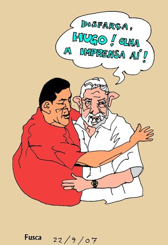 Cartoon: Lula is a puppet of Chavez (medium) by Fusca tagged narcogovernments,terrorism,world,third,corruption