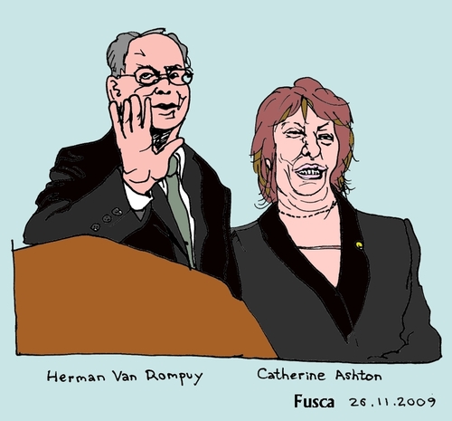 Cartoon: Rompuy and Ashton (medium) by Fusca tagged international,politics,europe