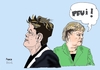 Cartoon: Rousseff and Merkel (small) by Fusca tagged corruption,brazil,bolivarian,republic,populist,dictatorship