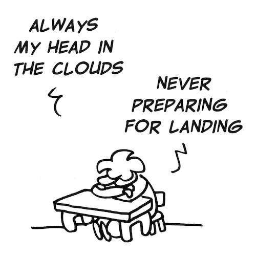 Cartoon: head in the clouds (medium) by fragocomics tagged school,educational,education,school,educational,education