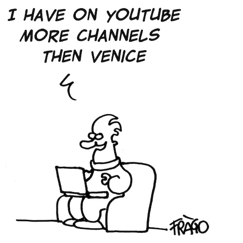 Cartoon: youtube channels (medium) by fragocomics tagged youtube,technology,web,computer,youtube,technology,web,computer