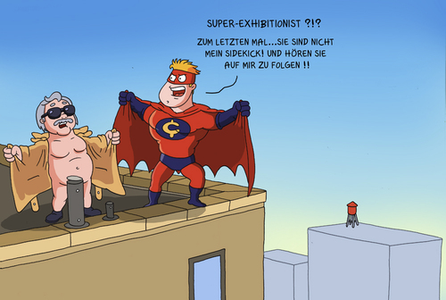 Cartoon: superexhibitionist (medium) by ChristianP tagged superexhibitionist