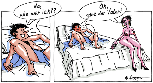 Cartoon: Ehrliche Antwort (medium) by rpeter tagged mann,frau,liebe,bett,nackt,sexy