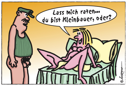 Cartoon: Kleinbauer (medium) by rpeter tagged liebe,mann,frau,bauer,bett,klein,landwirt