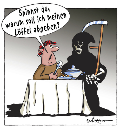 Cartoon: Löffel abgeben (medium) by rpeter tagged tod,löffel,restaurant,essen