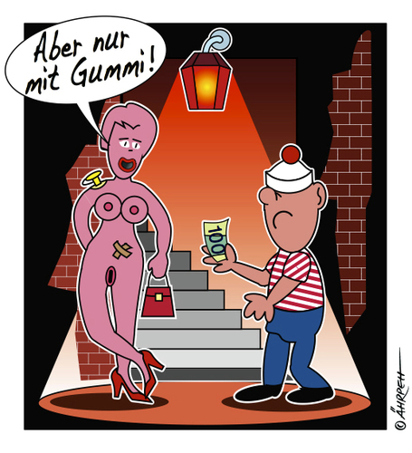 Cartoon: Neulich am Hafen (medium) by rpeter tagged hafen,gummipuppe,gummi,nackt,mann,frau,liebe,laterne