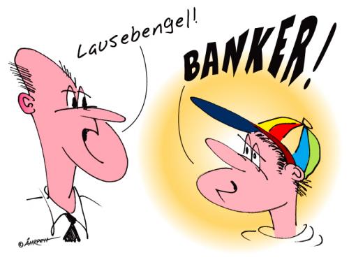 Cartoon: Neulich auf der Straße (medium) by rpeter tagged bank,banken,boerse,banker