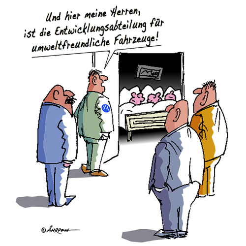 Cartoon: Neulich bei Volkswagen (medium) by rpeter tagged vw,umwelt,mann,männer,abgase,co2,entwicklung