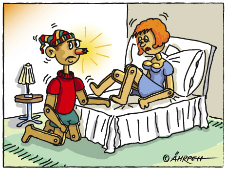 Cartoon: Pinocchio (medium) by rpeter tagged pinocchio,bett,schlafzimmer,nase