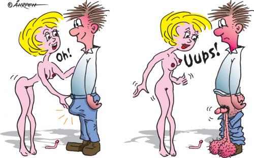 Cartoon: Überraschungseier (medium) by rpeter tagged hoden,überraschung,nackt,mann,frau