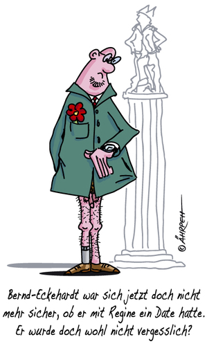 Cartoon: Vergesslich (medium) by rpeter tagged date,verabredung,mann,uhr,zeit,nackt
