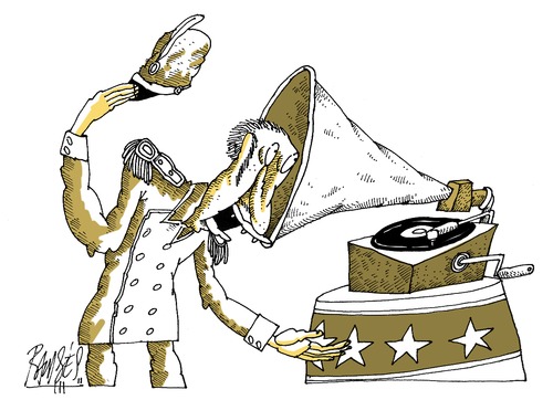 Cartoon: Wrangler of RCA (medium) by Ramses tagged music