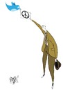Cartoon: Twitter  messenger of peace (small) by Ramses tagged twitter,internet,peace