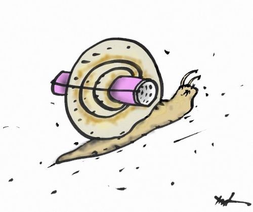 Cartoon: Without words (medium) by Monica Zanet tagged beauty,corrugated,snail,spiral,curly,curler,lifestyle