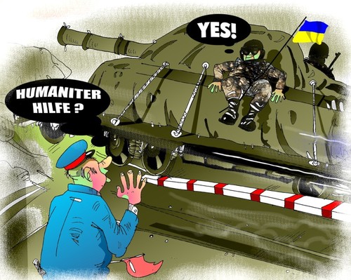 Cartoon: Humaniterhilfe (medium) by medwed1 tagged krieg,hilfe,usa,betrug,ukraine,militer