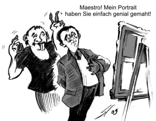 Cartoon: Maestro! Mein Portrait haben Sie (medium) by medwed1 tagged schljachow,cartoon