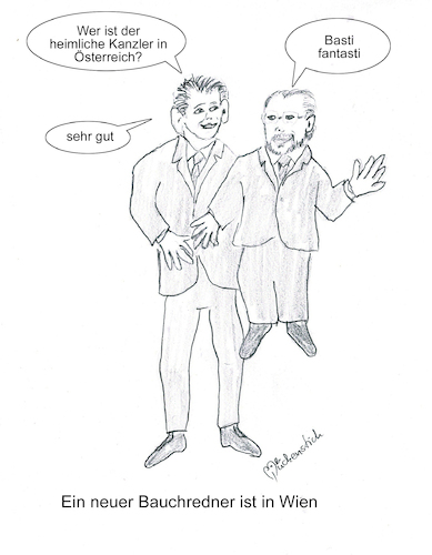 Cartoon: Bauchredner (medium) by Mückenstich tagged kanzler,regierung,rücktritt